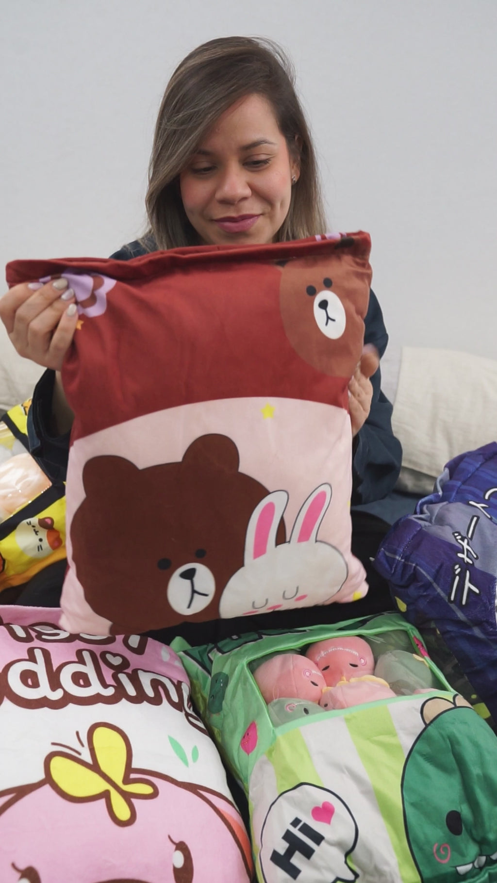 Almohada Rellena de Peluches - Brown y Cony + ENVÍO GRATIS